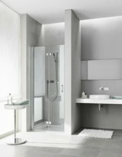 Kermi Pendel-Falttür Diga 2DR 1200x2000, Silber Hochglanz, ESG Opaco, DI2DR12020VUK