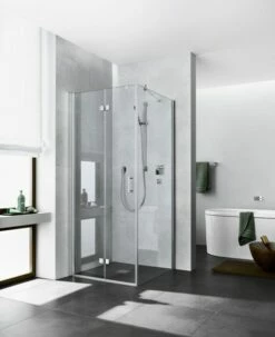 Kermi Pendel-Falttür Diga 2SR 0700x2000, Silber Hochglanz, ESG Klar Mit KermiClean