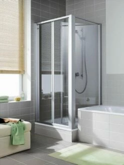 Kermi Seitenwand Ibiza 2000 TBD 1000x1850, Silber Mattglanz, ESG Klar, I2TBD100181AK