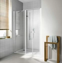 Kermi Pendeltür Ibiza 2000 POL 1600x1850, Silber Mattglanz, ESG Klar Mit KermiClean