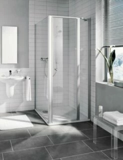 Kermi Schwingtür Ibiza 2000 STL 0800x1750, Silber Mattglanz, ESG Opaco Mit KermiClean