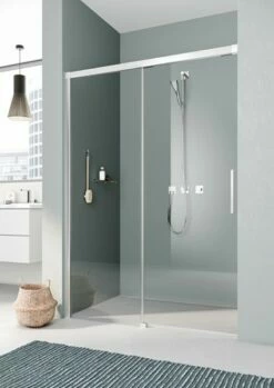 Kermi Gleittür Nica L2R 1300x2000, Silber Hochglanz, ESG Klar, NIL2R13020VAK