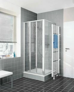 Kermi Gleittür Nova 2000 ST3 1200x1850, Weiss, Kunstglas Kerolan Fontana, N2ST31201821K