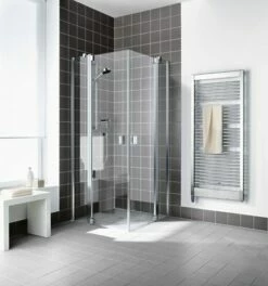 Kermi Eck-Halbteil Rechts Raya EPR 0830x1850, Silber Hochglanz, ESG Opaco Mit KermiClean