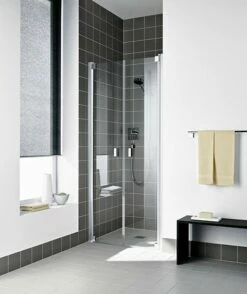 Kermi Pendeltür Raya PTD 1230x1850, Silber Hochglanz, ESG Klar Mit KermiClean, RAPTD12318VPK