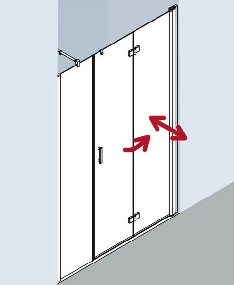 Kermi Pendel-Falttür Diga 2OL 1800x1850, Silber Hochglanz, ESG Opaco, DI2OL18018VUK 3 Kermi Pendel-Falttür Diga 2OL 1800x1850, Silber Hochglanz, ESG Opaco, DI2OL18018VUK – Bild 3