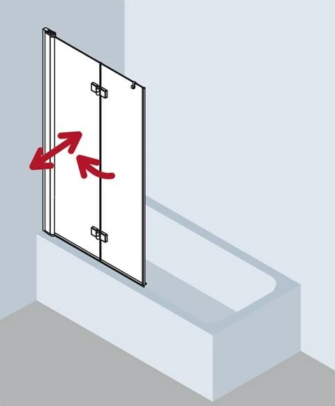 Kermi Faltwand Diga 2PL 1200x1500, Silber Hochglanz, ESG Opaco, DI2PL12015VUK 2 Kermi Faltwand Diga 2PL 1200x1500, Silber Hochglanz, ESG Opaco, DI2PL12015VUK – Bild 2