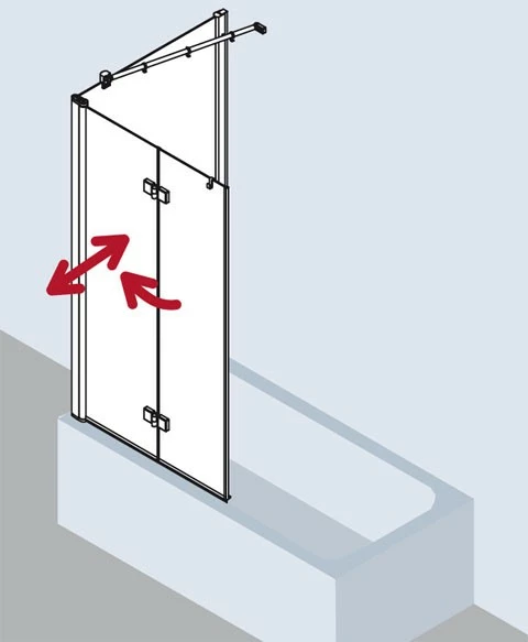Kermi Faltwand Diga 2PL 1200x1500, Silber Hochglanz, ESG Opaco, DI2PL12015VUK 4 Kermi Faltwand Diga 2PL 1200x1500, Silber Hochglanz, ESG Opaco, DI2PL12015VUK – Bild 4