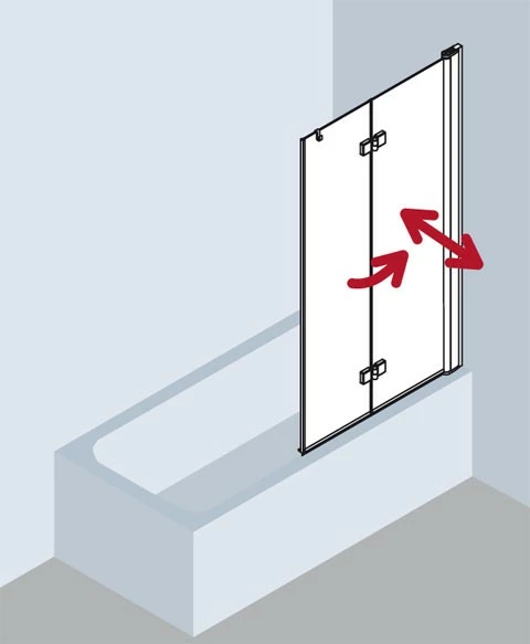 Kermi Faltwand Diga 2PL 1200x1500, Silber Hochglanz, ESG Opaco, DI2PL12015VUK 3 Kermi Faltwand Diga 2PL 1200x1500, Silber Hochglanz, ESG Opaco, DI2PL12015VUK – Bild 3