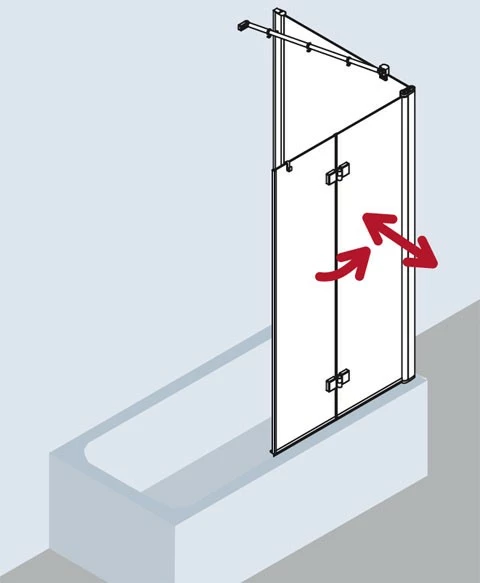 Kermi Faltwand Diga 2PL 1200x1500, Silber Hochglanz, ESG Opaco, DI2PL12015VUK 5 Kermi Faltwand Diga 2PL 1200x1500, Silber Hochglanz, ESG Opaco, DI2PL12015VUK – Bild 5