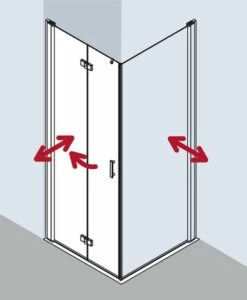 Kermi Pendel-Falttür Diga 2SR 0700x2000, Silber Hochglanz, ESG Klar Mit KermiClean -Grohe Verkauf kiu diga di2sl ditbr 03 600x600