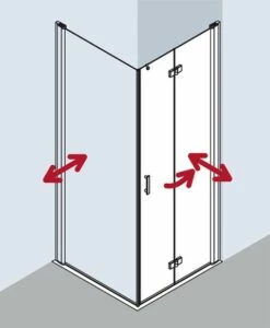 Kermi Pendel-Falttür Diga 2SR 0700x2000, Silber Hochglanz, ESG Klar Mit KermiClean -Grohe Verkauf kiu diga di2sr ditbl 03 600x600