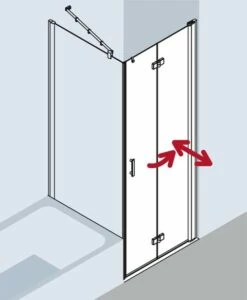 Kermi Pendel-Falttür Diga 2SR 0700x2000, Silber Hochglanz, ESG Klar Mit KermiClean -Grohe Verkauf kiu diga di2sr ditvd 03 600x600