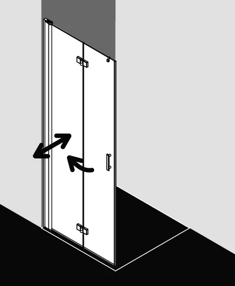 Kermi Pendel-Falt Diga 2YR 0800x2000, Silber Hochglanz, ESG Opaco Mit KermiClean, DI2YR 2 Kermi Pendel-Falt Diga 2YR 0800x2000, Silber Hochglanz, ESG Opaco Mit KermiClean, DI2YR – Bild 2