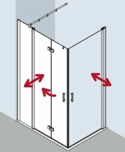 Kermi Eck-Halbteil Links Diga F2L 1300x2000, Silber Hochglanz, ESG Klar, DIF2L13020VAK -Grohe Verkauf kiu diga dif2l di1er 03 600x600