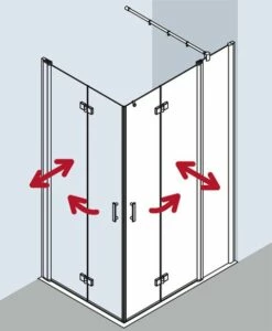 Kermi Eck-Halbteil Links Diga F2L 1300x2000, Silber Hochglanz, ESG Klar, DIF2L13020VAK -Grohe Verkauf kiu diga dif2r di2cl 03 600x600