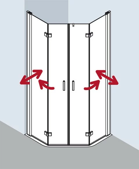 Kermi Fünfeck Diga F50 1000x1850, Silber Hochglanz, ESG Opaco, DIF5010018VUK 2 Kermi Fünfeck Diga F50 1000x1850, Silber Hochglanz, ESG Opaco, DIF5010018VUK – Bild 2