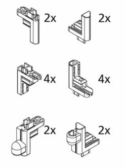 Kermi EBIN011 Set Stossverbinder, Silber, 2533592