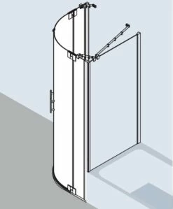 Kermi Viertelkreis Filia XP P50 1000x2000, Silber Hochglanz, ESG Klar Mit KermiClean, FXP -Grohe Verkauf kiu filiaxp fxp fxuvdr 03 600x600