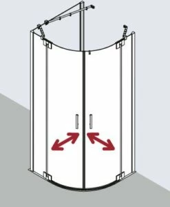 Kermi Viertelkreis Filia XP P50 1000x2000, Silber Hochglanz, ESG Klar Mit KermiClean, FXP -Grohe Verkauf kiu filiaxp fxp fxuwdl 03 600x600