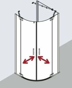 Kermi Viertelkreis Filia XP P50 1000x2000, Silber Hochglanz, ESG Klar Mit KermiClean, FXP -Grohe Verkauf kiu filiaxp fxp fxuwdr 03 600x600