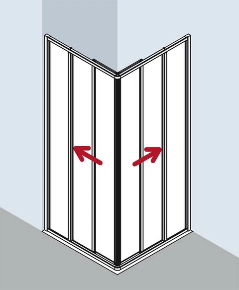 Kermi Eck-Halbteil Ibiza 2000 ED3 0800x2000, Silber Mattglanz, ESG Opaco Mit KermiClean 2 Kermi Eck-Halbteil Ibiza 2000 ED3 0800x2000, Silber Mattglanz, ESG Opaco Mit KermiClean – Bild 2