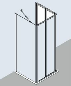 Kermi Eck-Halbteil Ibiza 2000 EF2 0750x2000, Silber Mattglanz, ESG Opaco, I2EF2075201UK -Grohe Verkauf kiu ibiza i2ef2 ed2 twol 03 600x600