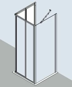 Kermi Eck-Halbteil Ibiza 2000 EF2 0750x2000, Silber Mattglanz, ESG Opaco, I2EF2075201UK -Grohe Verkauf kiu ibiza i2ef2 ed2 twor 03 600x600