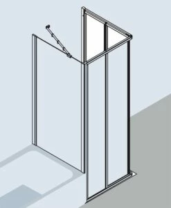 Kermi Eck-Halbteil Ibiza 2000 EF2 0750x2000, Silber Mattglanz, ESG Opaco, I2EF2075201UK -Grohe Verkauf kiu ibiza i2ef2 ed2 twvl 03 600x600