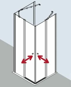 Kermi Eck-Halbteil Rechts Ibiza 2000 EOR 1000x1850, Silber Mattglanz, ESG Klar, I2EOR100181AK -Grohe Verkauf kiu ibiza i2eorl twol 03 600x600