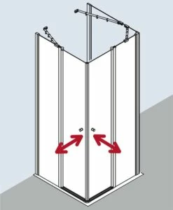 Kermi Eck-Halbteil Rechts Ibiza 2000 EOR 1000x1850, Silber Mattglanz, ESG Klar, I2EOR100181AK -Grohe Verkauf kiu ibiza i2eorl twor 03 600x600