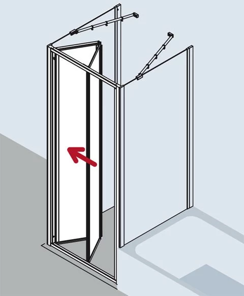 Kermi Falttür Ibiza 2000 FTD 0700x1850, Weiss, ESG Klar Mit KermiClean, I2FTD070182PK 8 Kermi Falttür Ibiza 2000 FTD 0700x1850, Weiss, ESG Klar Mit KermiClean, I2FTD070182PK – Bild 8