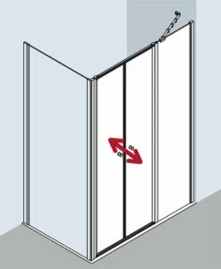 Kermi Pendeltür Ibiza 2000 POL 1600x1850, Silber Mattglanz, ESG Klar Mit KermiClean -Grohe Verkauf kiu ibiza i2pol two 03 600x600