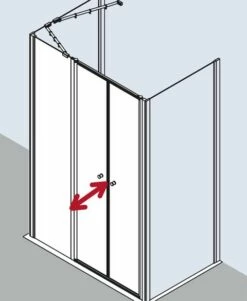 Kermi Pendeltür Ibiza 2000 POL 1600x1850, Silber Mattglanz, ESG Klar Mit KermiClean -Grohe Verkauf kiu ibiza i2pol two two 03 600x600