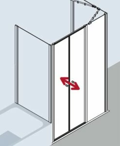 Kermi Pendeltür Ibiza 2000 POL 1600x1850, Silber Mattglanz, ESG Klar Mit KermiClean -Grohe Verkauf kiu ibiza i2pol two twvl 03 600x600