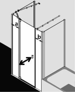 Kermi Pendeltür Raya 1AL 1430x1850, Silber Hochglanz, ESG Opaco Mit KermiClean, RA1AL -Grohe Verkauf kiu raya ra1al twd tvd 03 600x600