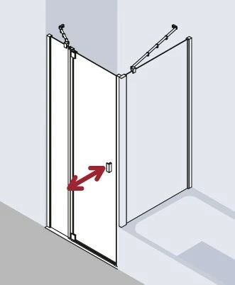 Kermi Pendeltür Raya 1GR 0780x1850, Silber Hochglanz, ESG Opaco Mit KermiClean, RA1GR 6 Kermi Pendeltür Raya 1GR 0780x1850, Silber Hochglanz, ESG Opaco Mit KermiClean, RA1GR – Bild 6