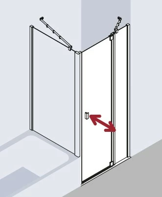 Kermi Pendeltür Raya 1GR 0780x1850, Silber Hochglanz, ESG Opaco Mit KermiClean, RA1GR 7 Kermi Pendeltür Raya 1GR 0780x1850, Silber Hochglanz, ESG Opaco Mit KermiClean, RA1GR – Bild 7
