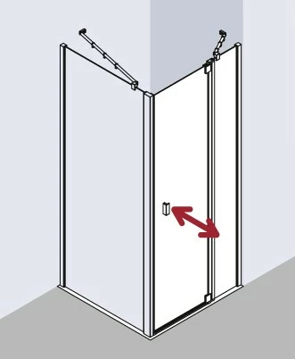 Kermi Pendeltür Raya 1GR 0780x1850, Silber Hochglanz, ESG Opaco Mit KermiClean, RA1GR 5 Kermi Pendeltür Raya 1GR 0780x1850, Silber Hochglanz, ESG Opaco Mit KermiClean, RA1GR – Bild 5