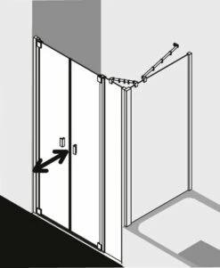 Kermi Pendeltür Raya PFL 1300x1850, Silber Mattglanz, ESG Opaco Mit KermiClean, RAPFL -Grohe Verkauf kiu raya rapfl tvd 03 600x600