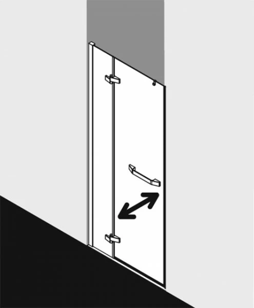 Kermi Pendeltür Tusca 1FL 1000x2000, Silber Hochglanz, ESG Opaco Mit KermiClean, TU1FL 2 Kermi Pendeltür Tusca 1FL 1000x2000, Silber Hochglanz, ESG Opaco Mit KermiClean, TU1FL – Bild 2