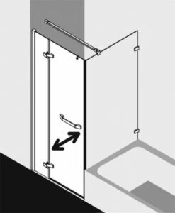 Kermi Pendeltür Tusca 1NR 1000x2000, Silber Hochglanz, ESG Opaco, TU1NR10020VUK -Grohe Verkauf kiu tusca tu1nl tvbr 03 600x600