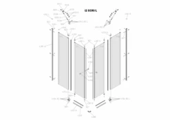 Kermi Eck-Halbteil Rechts Ibiza 2000 EOR 1000x1850, Silber Mattglanz, ESG Klar, I2EOR100181AK -Grohe Verkauf kix i2eo 600x600