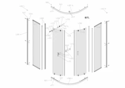 Kermi Viertelkreis Ibiza 2000 T10 V61 X1850, Weiss, ESG Klar, I2T10V61182AK -Grohe Verkauf kix i2trd 600x600