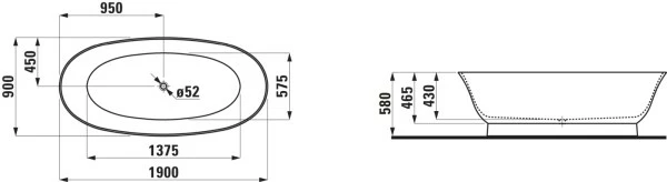 LAUFEN Freistehende Badewanne, THE NEW CLASSIC 1900x900x580 Sentec Weiß, H2208520000001 9 LAUFEN Freistehende Badewanne, THE NEW CLASSIC 1900x900x580 Sentec Weiß, H2208520000001 – Bild 9