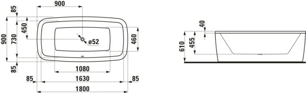 LAUFEN Badewanne Palomba Collection, 1800x900x455, Freistehend,weiß, 23180.0, 2318000000001 4 LAUFEN Badewanne Palomba Collection, 1800x900x455, Freistehend,weiß, 23180.0, 2318000000001 – Bild 4