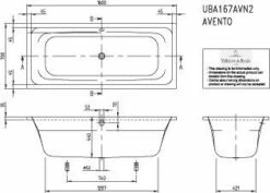 Villeroy & Boch Badewanne Avento (167AVN2) 1600x700mm Rechteck Acryl Weiss -Grohe Verkauf vbv xx uba167avn2 avento 600x600